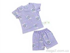 Костюм, Kids-modnik оптом 261920 комплект футболка-шорти бузково-білий
