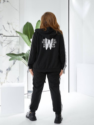 Спортивні костюми жіночі БАТАЛ (чорний) оптом        