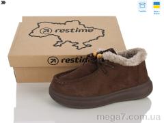Туфли, Restime оптом AWZ26807 brown