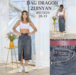 Юбки джинсовые ПОЛУБАТАЛ женские оптом DRAGON 49038167 8015-29-19