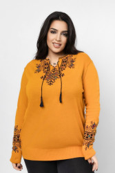 Джемперы вышитые женские БАТАЛ оптом 21960537 76-44