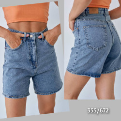 Шорты джинсовые женские DENIM оптом 87421539 355-672-1