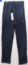 Спортивные штаны мужские на флисе (темно синий) оптом 79208315 L6701-5