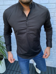 Рубашки мужские (черный) оптом 65784021 04-19