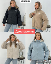 Куртки двусторонние демисезонные женские (темно-бежевый) оптом 08149736 KX8305-11