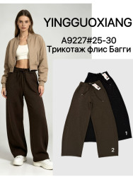 Спортивные штаны женские на флисе (черный) оптом 67294018 9227-11