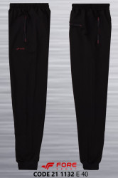 Спортивные штаны мужские БАТАЛ на флисе (черный) оптом 23561894 21-1132-17