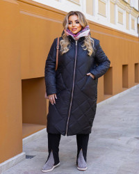 Куртки зимние женские БАТАЛ (черный) оптом Dembitska 90613754 896-13