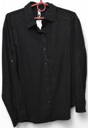 Рубашки женские BASE (черный) оптом 84760512 A8281-39