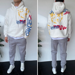 Худі чоловічі на флісі оптом THREE BLACK