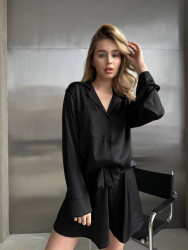 Ночные пижамы женские (черный) оптом 79801624 9021-5