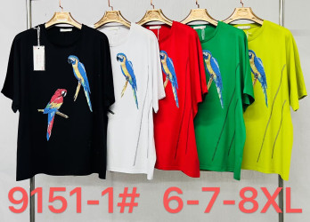 Футболки женские СУПЕРБАТАЛ (салатовые) оптом 70941682 9151-2