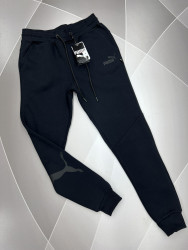 Спортивные штаны мужские на флисе (синий) оптом 07124859 03-12