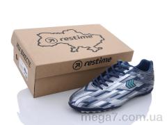 Футбольная обувь, Restime оптом DMB21419-1 navy-silver