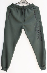 Спортивные штаны мужские на флисе (khaki) оптом 61930248 05-15
