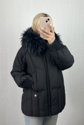 Куртки женские зимние (чёрные) оптом --- 72651980 569-9-12