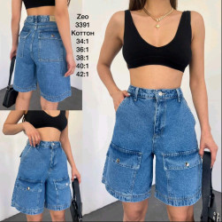 Шорты джинсовые женские ZEO BASIC оптом 69742803 3391-34