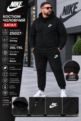 Спортивные костюмы мужские на флис-велюре БАТАЛ оптом 24356809 25027-10