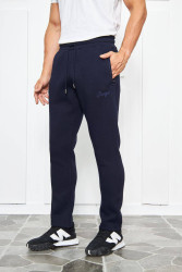 Спортивные штаны мужские на флисе (dark blue) оптом 84319675 2308-35