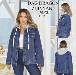 Куртки джинсовые ПОЛУБАТАЛ женские оптом DRAGON 01782946 579-0-1