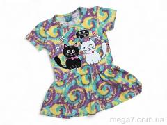 Платье, Kids-modnik оптом 4880 різнокольоровий кішки