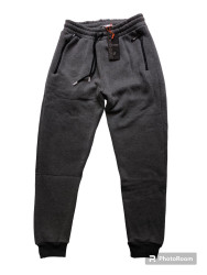 Спортивные штаны мужские на флисе (серый) оптом 89032476 12-56