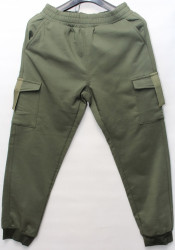 Спортивные штаны мужские на флисе (khaki) оптом 90342615 N91003-8