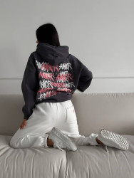 Худі жіночі (темно-сірий) оптом VALERIA BUTIK Туреччина