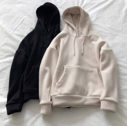 Худі жіночі на флісі (молочний) оптом --