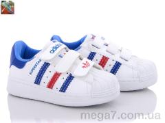 Кроссовки, Walked оптом 415 Adidas beyaz-mavi (B)