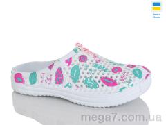 Кроксы, Зручне взуття оптом 107 біло-зелений