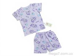 Костюм, Kids-modnik оптом 261920 комплект футболка-шорти бузковий