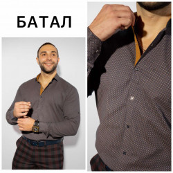 Рубашки мужские БАТАЛ оптом 43897102 Б3206 -48
