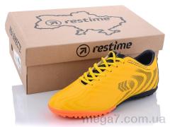 Футбольная обувь, Restime оптом DW020215-1 yellow-black-r.orange