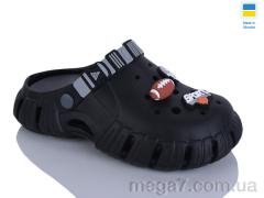 Кроксы, DeMur оптом 6770 чорний-сірий