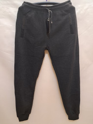 Спортивные штаны мужские БАТАЛ на флисе (graphite) оптом 81307965 2205-23