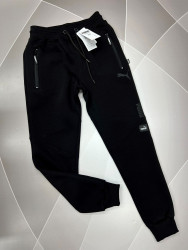Спортивные штаны мужские на флисе (черный) оптом Турция 38210574 01-4
