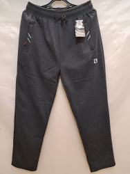 Спортивные штаны мужские БАТАЛ на флисе (gray) оптом 91234805 6198-20