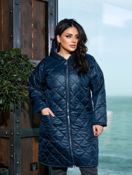 Куртки зимние женские БАТАЛ (dark blue) оптом 91053842 825-2