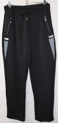 Спортивные штаны мужские БАТАЛ на флисе (black) оптом   WK-- 87613509 01-35
