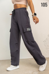Спортивные штаны женские (серый) оптом Турция 40613752 105-10