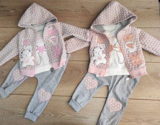 Костюми дитячі (3-ка) (рожевий) оптом Emily kids 
