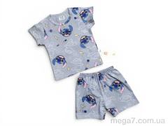 Костюм, Kids-modnik оптом 261920 комплект футболка-шорти сіро-рожевий