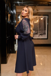 Сукні жіночі БАТАЛ (темно-синій) оптом 