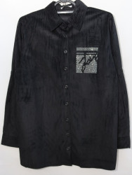 Рубашки женские БАТАЛ (black) оптом 12495607 2228-76