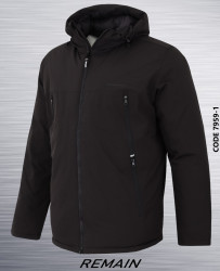Куртки зимние мужские БАТАЛ (черный) оптом 60834927 7959-1-46