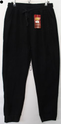 Спортивные штаны женские БАТАЛ на меху (black) оптом 14028796 2033-44