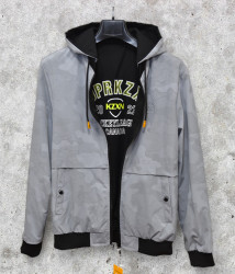 Куртки двусторонние мужские KZXN (серый) оптом 34928501 BL-09-4-65
