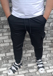 Спортивные штаны мужские (черный) оптом 26415983 01-6