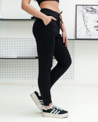 Спортивные штаны женские (черный) оптом 83571049 Б-42-19